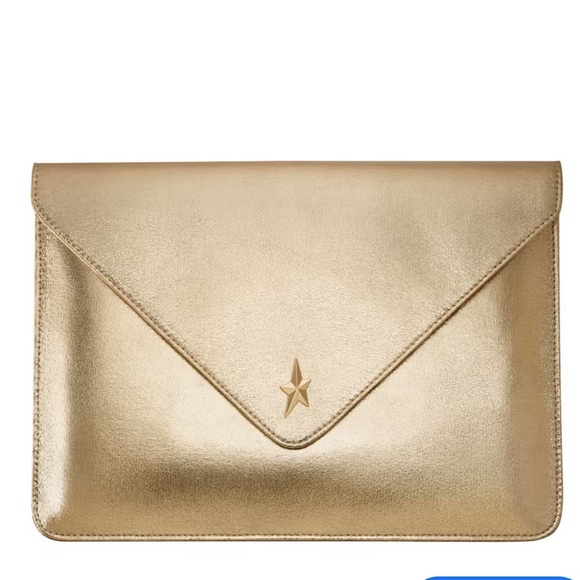 Mugler Handbags - Mugler Angel Metallic Gold Star flat pouch